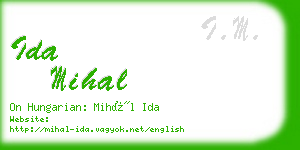 ida mihal business card